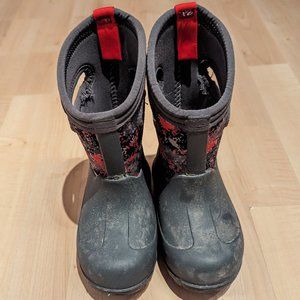 Bogs Infant Girl Rain Boots - Size 7, Dark Grey, Worn Few Times, Waterproof & St